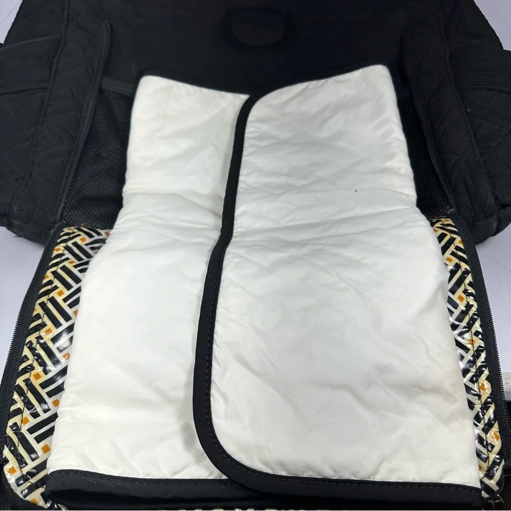 Vera Bradley Stroll Around Baby Diaper Bag | Black | Quilted Tote Handbag Travel